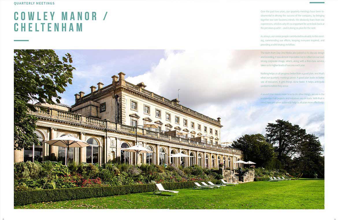 Architectural photograph of beautiful Cowley Manor Hotel Cheltenham shot for Mantra Magazine - By Paris Penny