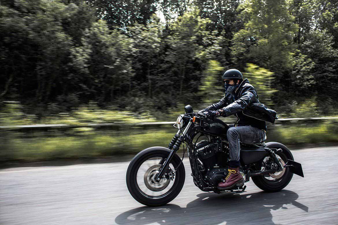 Custom Harley Davidson, panning shot - By Paris Penny